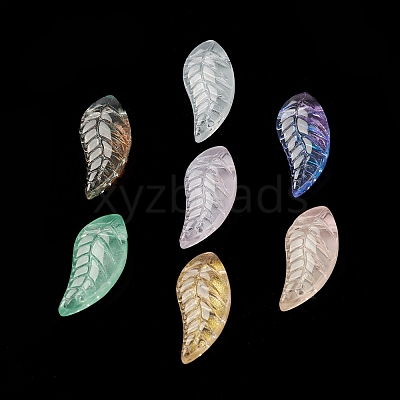 Spray Painted Transparent Glass Beads GLAA-D006-15-1