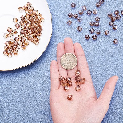 Two Tone Transparent Spray Painted Acrylic Bead X-ACRP-T005-26A-1