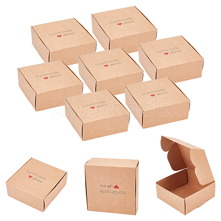 Foldable Creative Kraft Paper Box CON-WH0077-14A-1