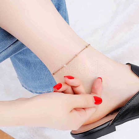 Titanium Steel Satellite Chain Anklets for Women WG18C2B-60-1