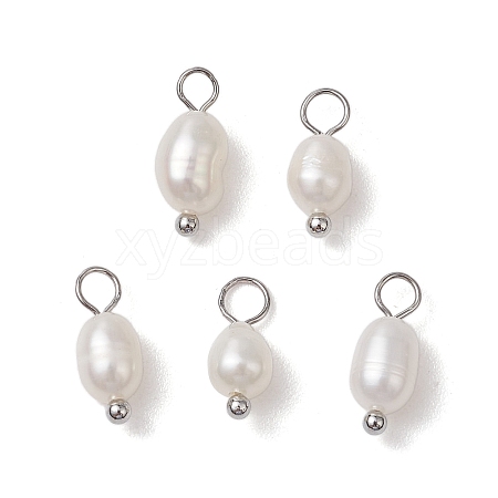 Natural Freshwater Pearl Potato Charms PALLOY-JF03202-02-1