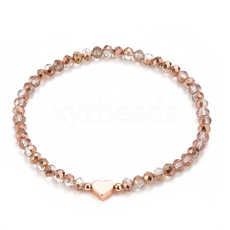 Imitation Jade Style Electroplate Glass Beads Stretch Bracelets BJEW-JB05751-01-1