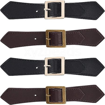 Fingerinspire 4Pcs 2 Colors Imitation Leather Toggle Buckle FIND-FG0001-26-1