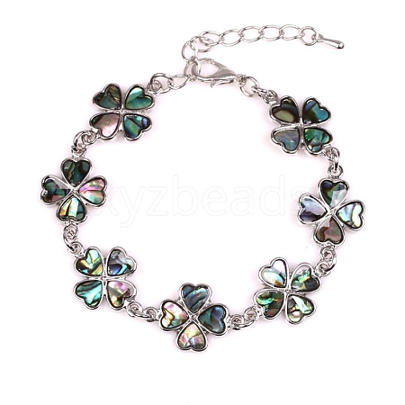 Natural Shell Link Chain Bracelet for Women PW-WG31200-25-1