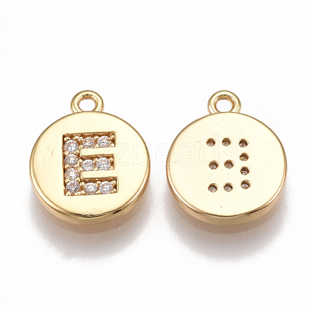 Brass Cubic Zirconia Charms KK-T038-194G-E-1