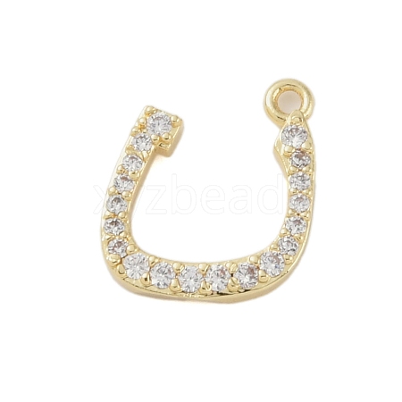 Rack Plating Brass Micro Pave Clear Cubic Zirconia Pendants KK-A224-03L-G-1