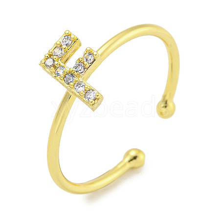 Rack Plating Brass Open Cuff Rings for Women RJEW-F162-02G-F-1