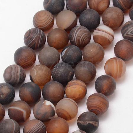 Natural Striped Agate/Banded Agate Bead Strands G-K166-12-8mm-04-1