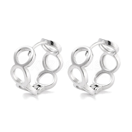 Tarnish Resistant 304 Stainless Steel Hollow Ring Huggie Hoop Earrings for Women EJEW-C096-10P-1