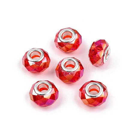 Transparent Glass European Beads GPDL-N004-D14mm-A04-1