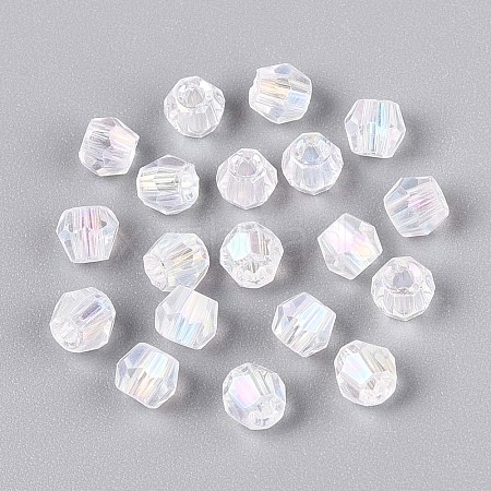Transparent Spray Painted Glass Beads EGLA-N018-4mm-12-1