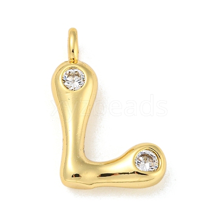 Rack Plating Brass Micro Pave Cubic Zirconia Pendants KK-A200-24G-L-1