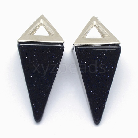 Synthetic Blue Goldstone Pendants X-KK-E757-D-12P-1