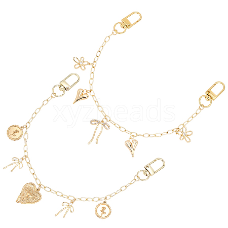 2Pcs 2 Styles Brass Bag Decorative Chains HJEW-SC0003-24B-1