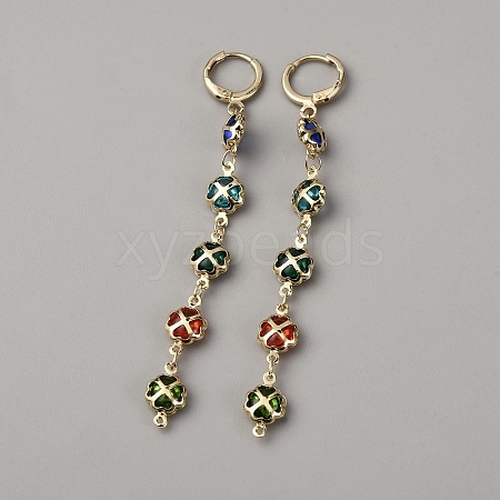 Brass Leverback Earrings EJEW-WH0004-209G-1