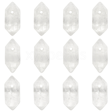 Olycraft Natural Quartz Crystal Double Terminal Pointed Pendants G-OC0004-05B-1