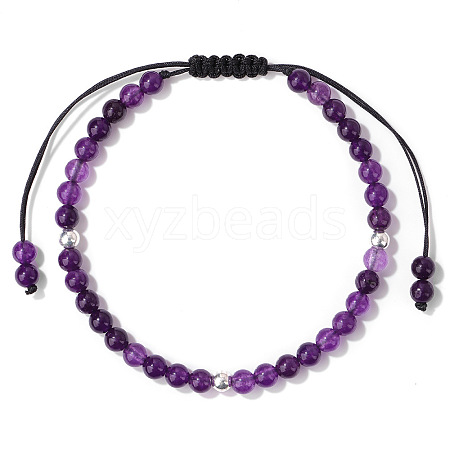 Natural Amethyst Braided Bead Bracelets PW-WG2B05A-03-1