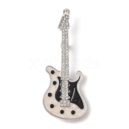 Guitar Alloy Rhinestone Musical Instruments Brooches JEWB-S023-03A-1