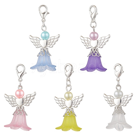 Angel Acrylic Pendant Decorations HJEW-JM02413-1