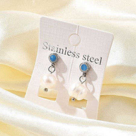 304 Stainless Steel Dangle Stud Earrings EJEW-F354-07P-1