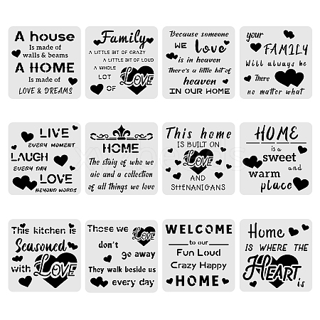 Large Plastic Reusable Drawing Painting Stencils Templates Sets DIY-WH0172-032-1