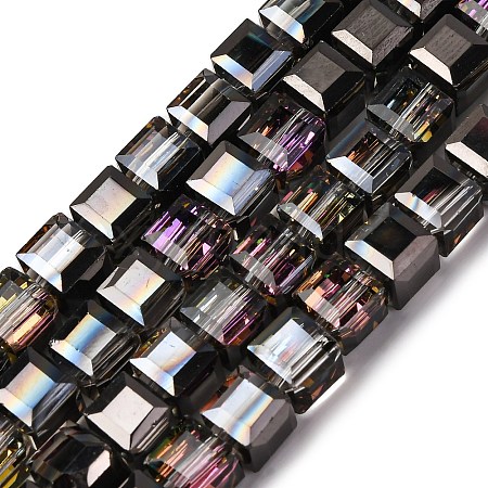 Electroplate Glass Beads Strands EGLA-H108-01A-HP04-1