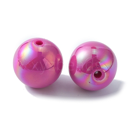 Pearlized Plastic Round Beads KY-WH0004-06H-1