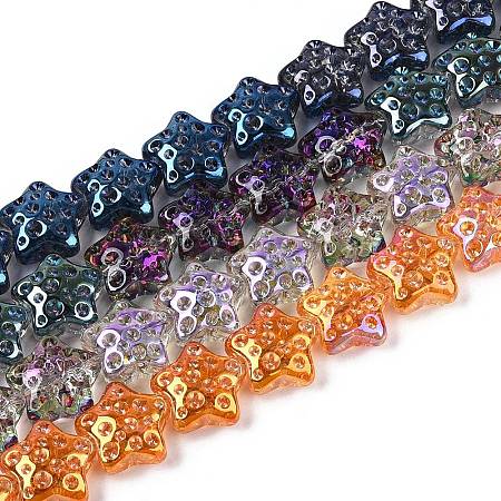 Electroplate Transparent Glass Beads Strands EGLA-N020-02-1
