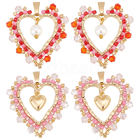 8Pcs 2 Styles Alloy Pendants PALLOY-GO00027-1