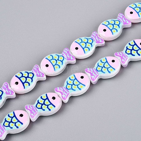 Dyed & Heated Glass Enamel Beads GLAA-T023-45B-1