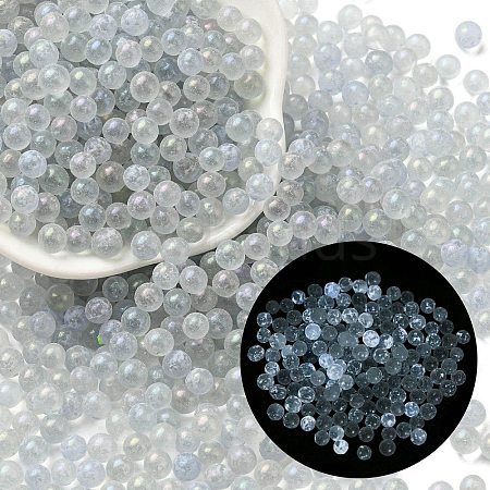 Luminous Glow in the Dark Transparent Glass Round Beads GLAA-F124-B10-1