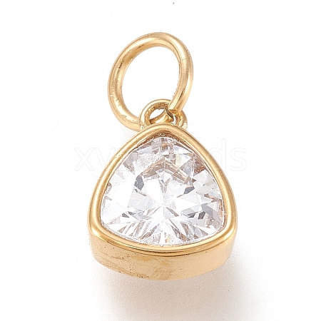 PVD Vacuum Plating 304 Stainless Steel Cubic Zirconia Pendant X-ZIRC-P080-A09-1