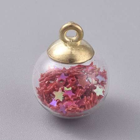 Glass Ball Pendants GLAA-WH0015-26B-1