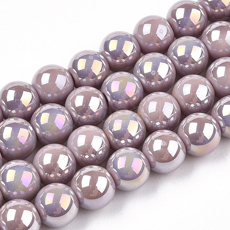 Electroplate Opaque Glass Beads Strands LS-GLAA-T032-P10mm-AB07-1