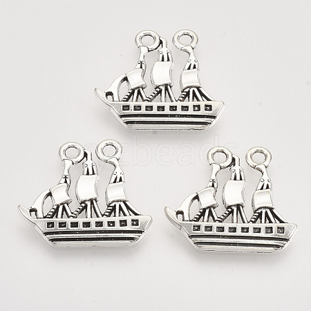 Tibetan Style Alloy Pendants TIBEP-T009-12AS-RS-1