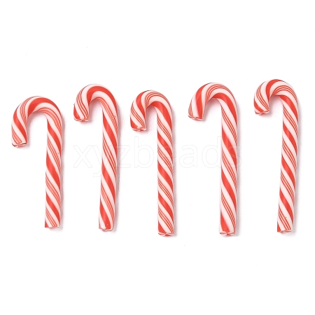 Christmas Candy Cane Handmade Polymer Clay Beads CLAY-P005-04B-1