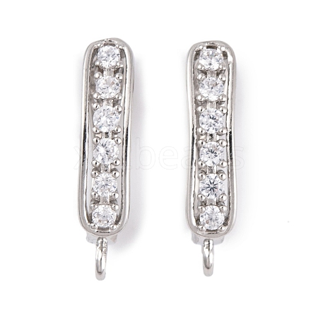 Rack Plating Brass Cubic Zirconia Hoop Earring Findings X-KK-S374-04P-04-1