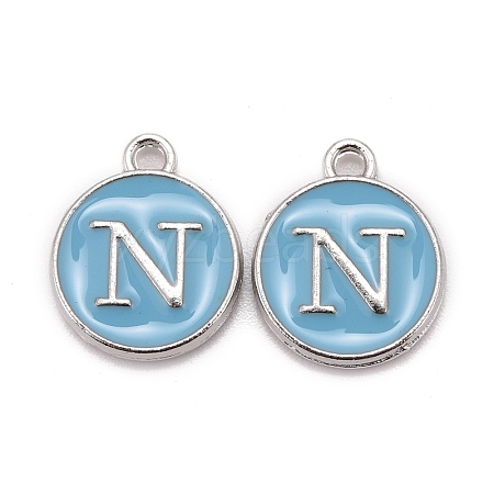 Platinum Plated Alloy Enamel Charms ENAM-S118-04N-P-1