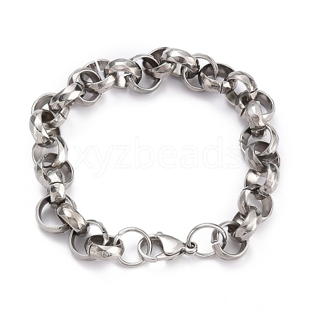 Tarnish Resistant 304 Stainless Steel Rolo Chain Bracelets BJEW-Z011-02P-1