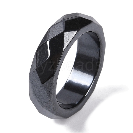 Magnetic Synthetic Hematite Finger Ring for Men Women RJEW-A047-01D-1