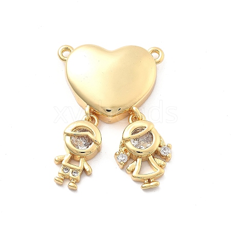 Rack Plating Brass with Cubic Zirconia Pendants KK-Q017-30G-1