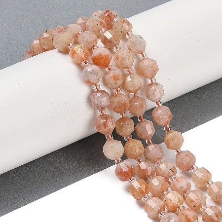 Natural Sunstone Beads Strands G-O201B-123F-1