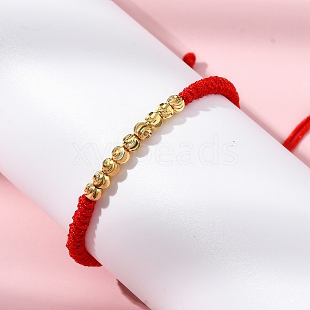 Polyester Cord Braided Bead Bracelets for Women BJEW-L698-01G-08-1