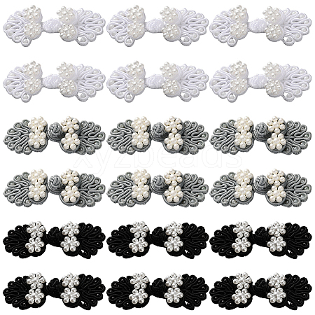 30Pcs 3 Colors Handmade Chinese Frogs Knots Buttons Sets AJEW-CY0001-48-1