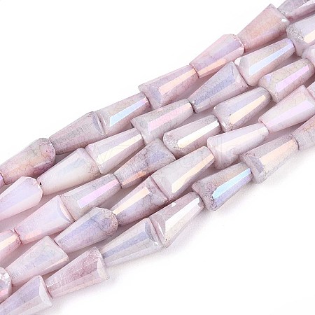 Anti-Tarnish Electroplate Glass Beads Strands GLAA-T025-27F-1