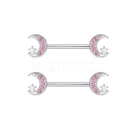 316L Surgical Stainless Steel Moon Nipple Rings WG12885-05-1