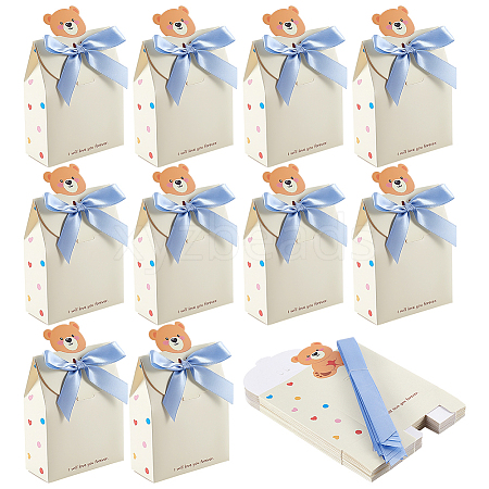 10Pcs Bear Folding Paper Gift Boxes CON-WH0001-77B-1