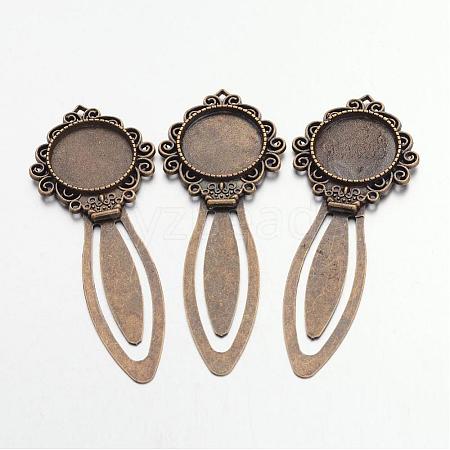 Tibetan Style Bookmark Cabochon Settings TIBE-S157-AB-NR-1