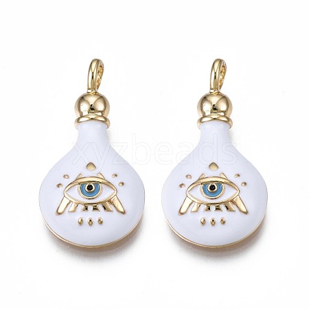 Brass Enamel Pendants ZIRC-N039-206A-1