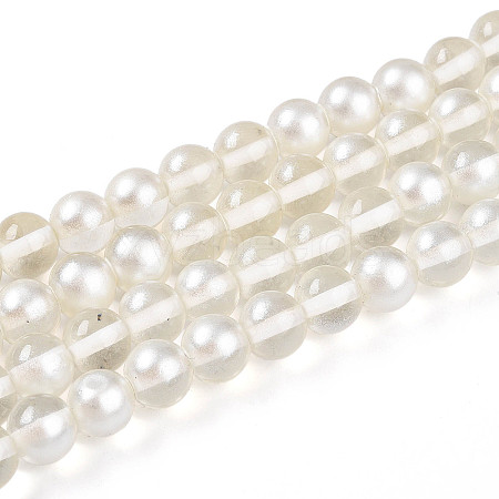 Baking Paint Transparent Glass Beads Strands DGLA-N011-8mm-01-1